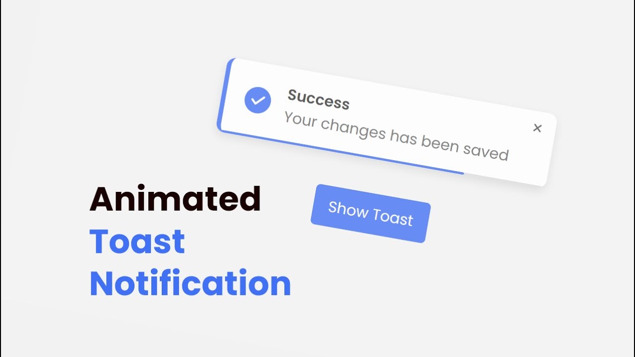 'Video thumbnail for Animated Toast Notification with Progress Bar in HTML CSS & JavaScript'