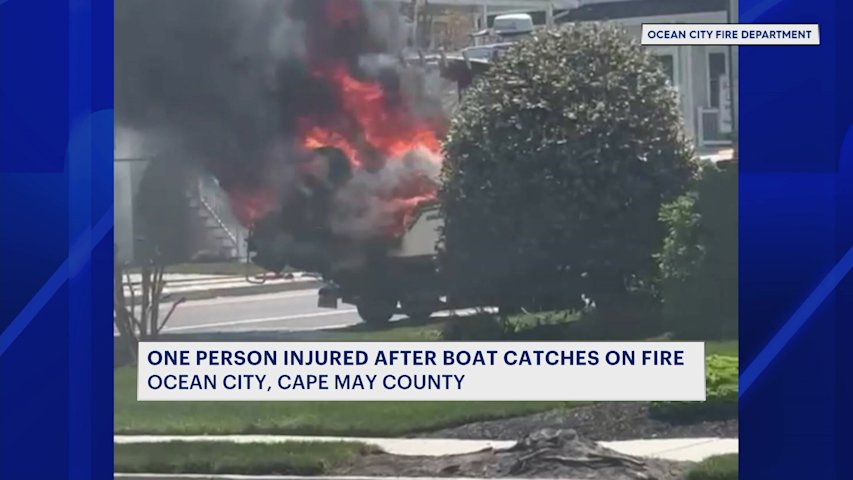 Video thumbnail for Person injured in Ocean City boat fire