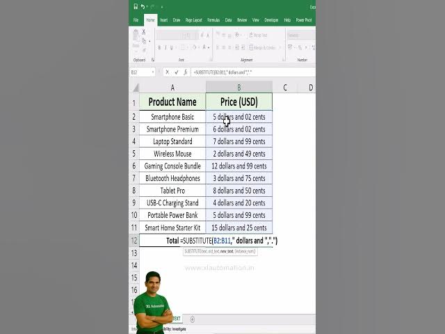 Video thumbnail for Total Sum with Text in Excel #excel #excelforbeginners #excelshortcuts #exceltips