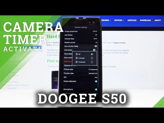Video thumbnail for How to Set Up Camera Timer in DOOGEE S50 – Camera Settings