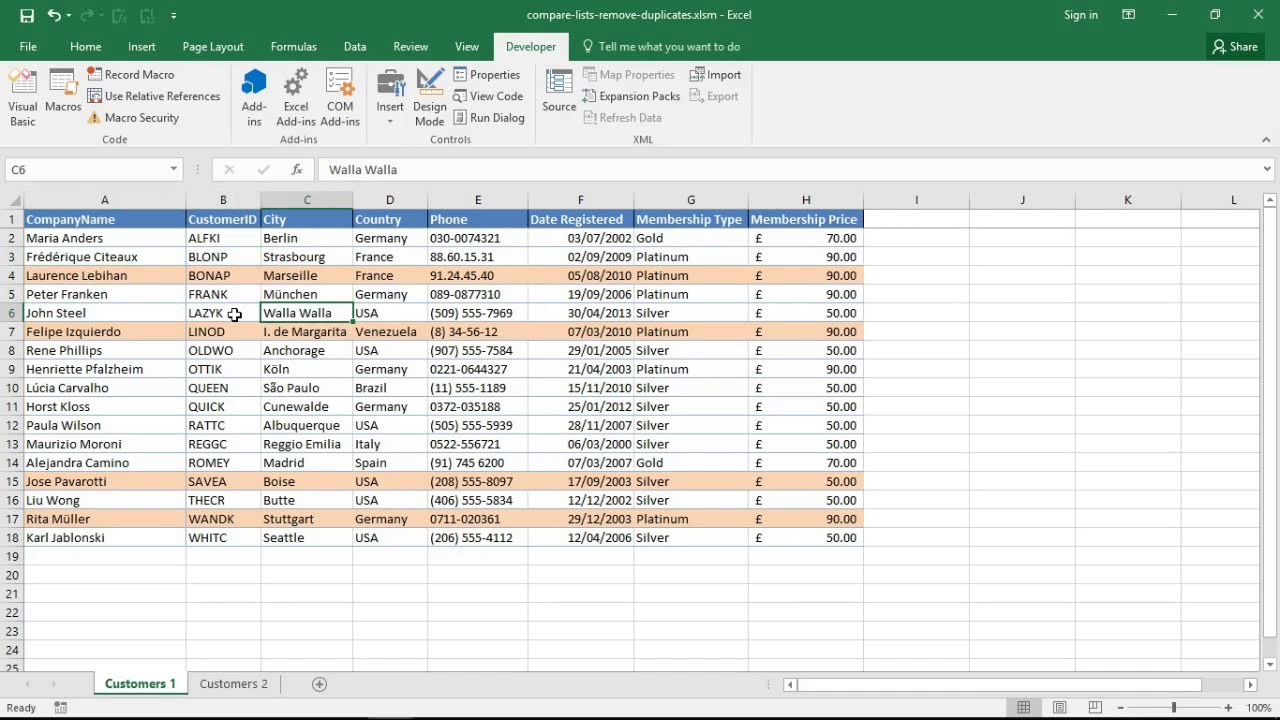 Video thumbnail for Excel VBA - Compare Two Lists and Remove Duplicates