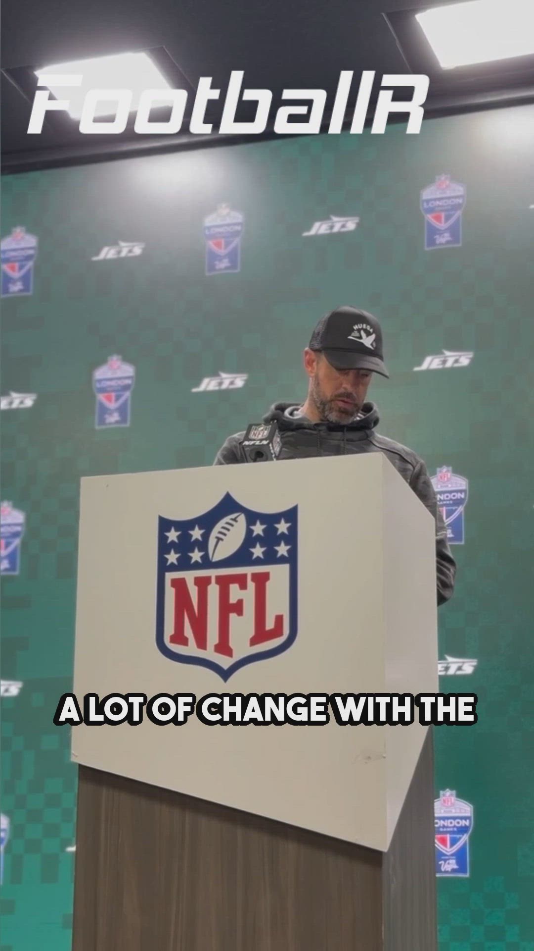 'Video thumbnail for New York Jets Quarterback Aaron Rodgers Press Conference London '