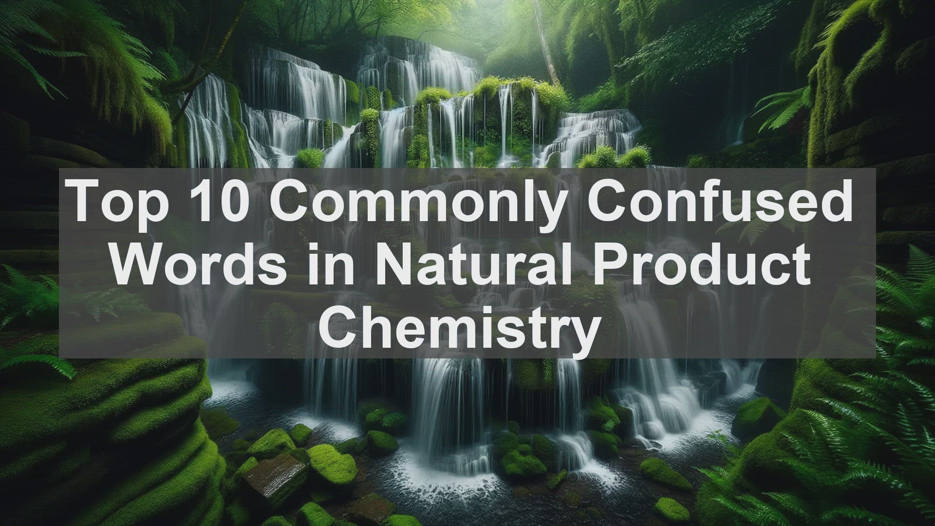 'Video thumbnail for Top 10 Commonly Confused Words in Natural Product Chemistry'
