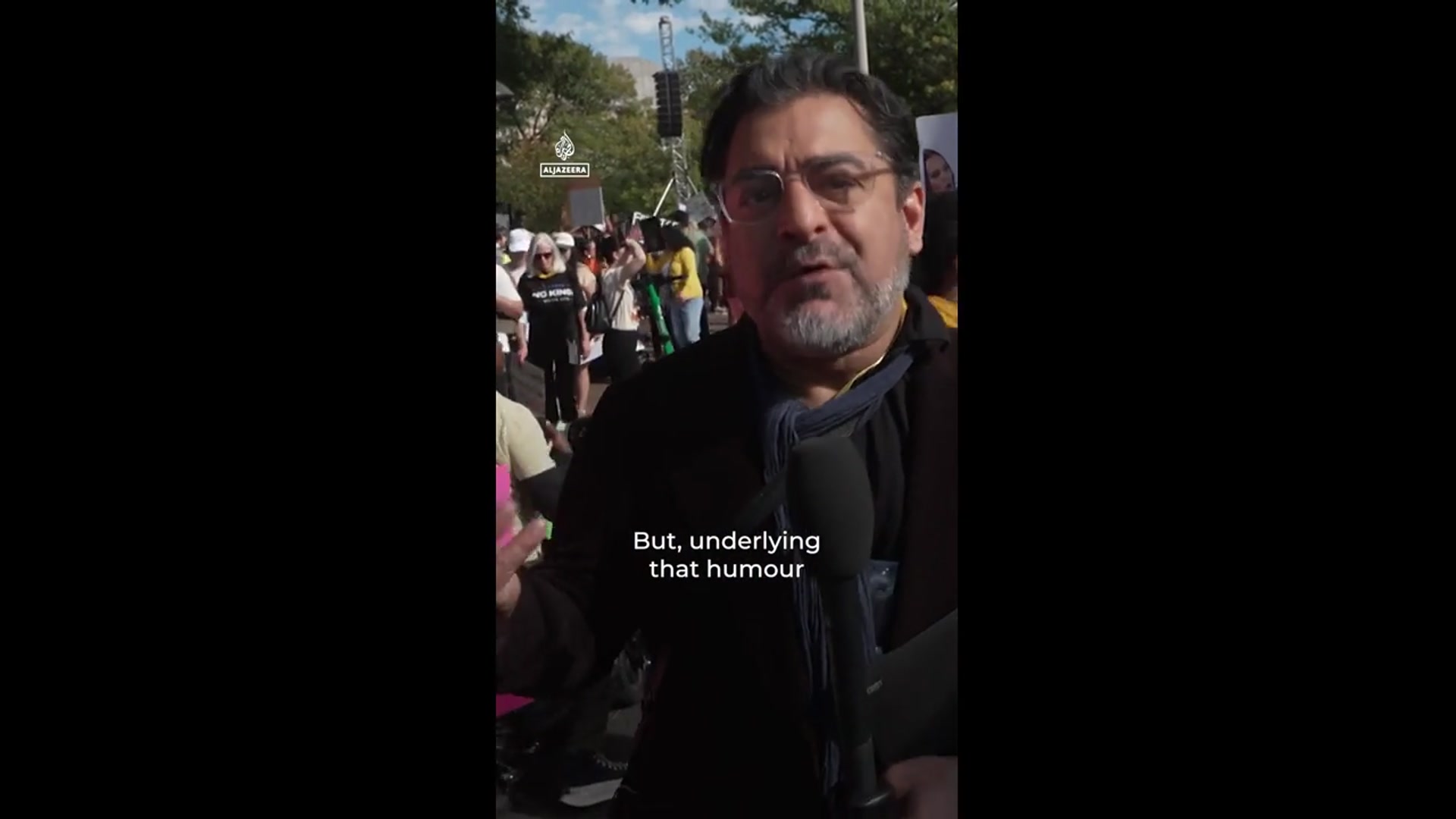 'Video thumbnail for Thousands protest at ‘No Kings’ rally near White House'