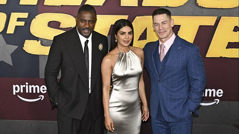 Video thumbnail for John Cena and Idris Elba-starring action film "Heads of State" premieres in New York