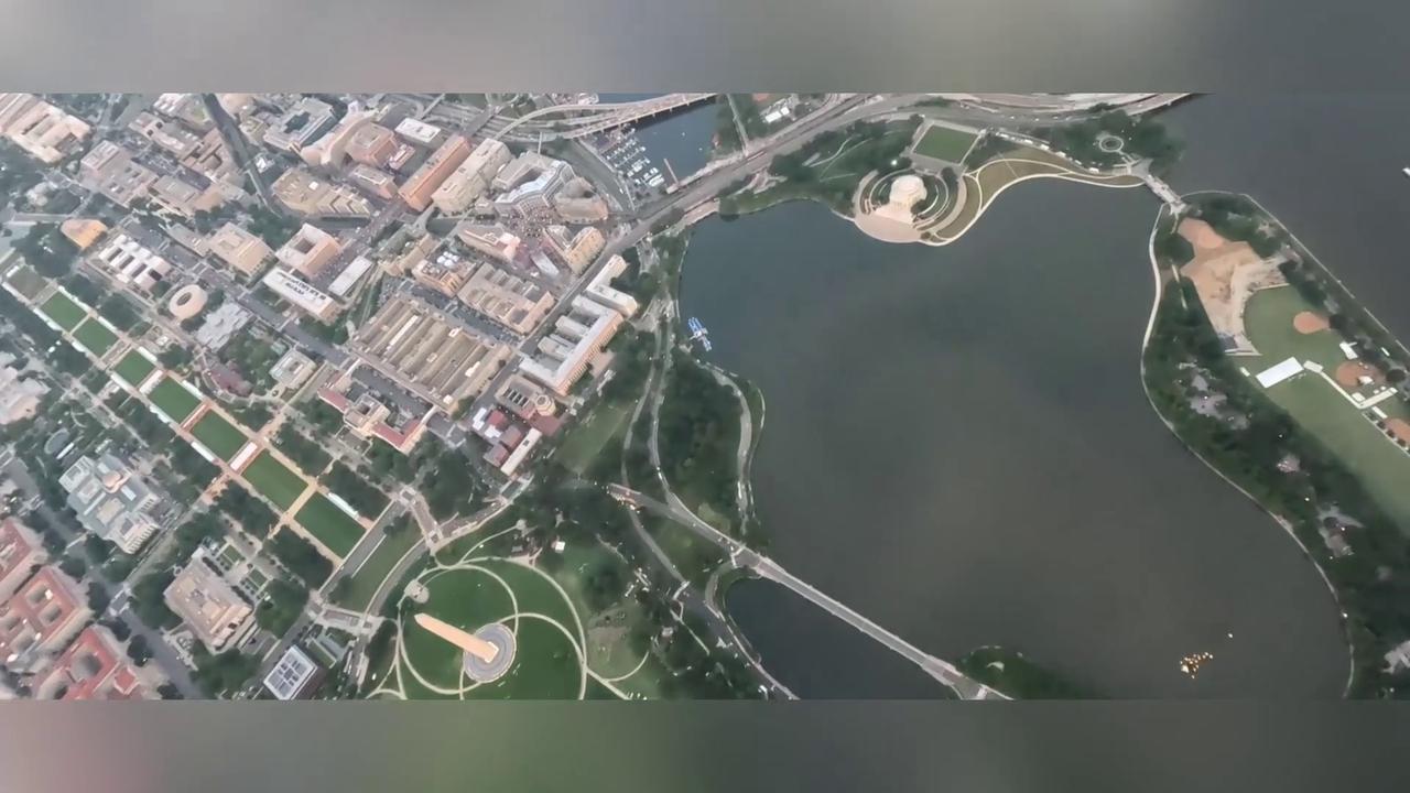 Video thumbnail for US: U.S. Army Parachute Team Soars Over Washington Monument In Sunset Freedom 250 Jump.