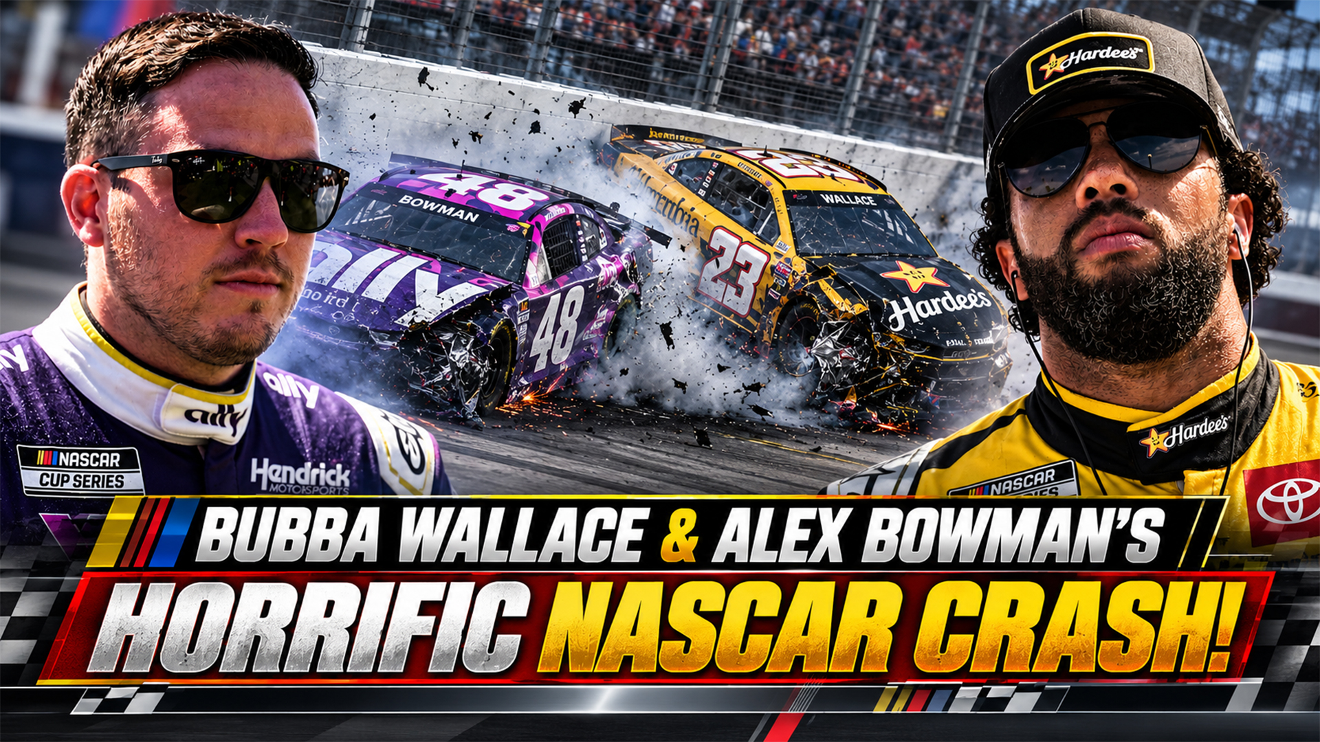 Video thumbnail for BUBBA WALLACE & ALEX BOWMAN’S HORRIFIC NASCAR CRASH!