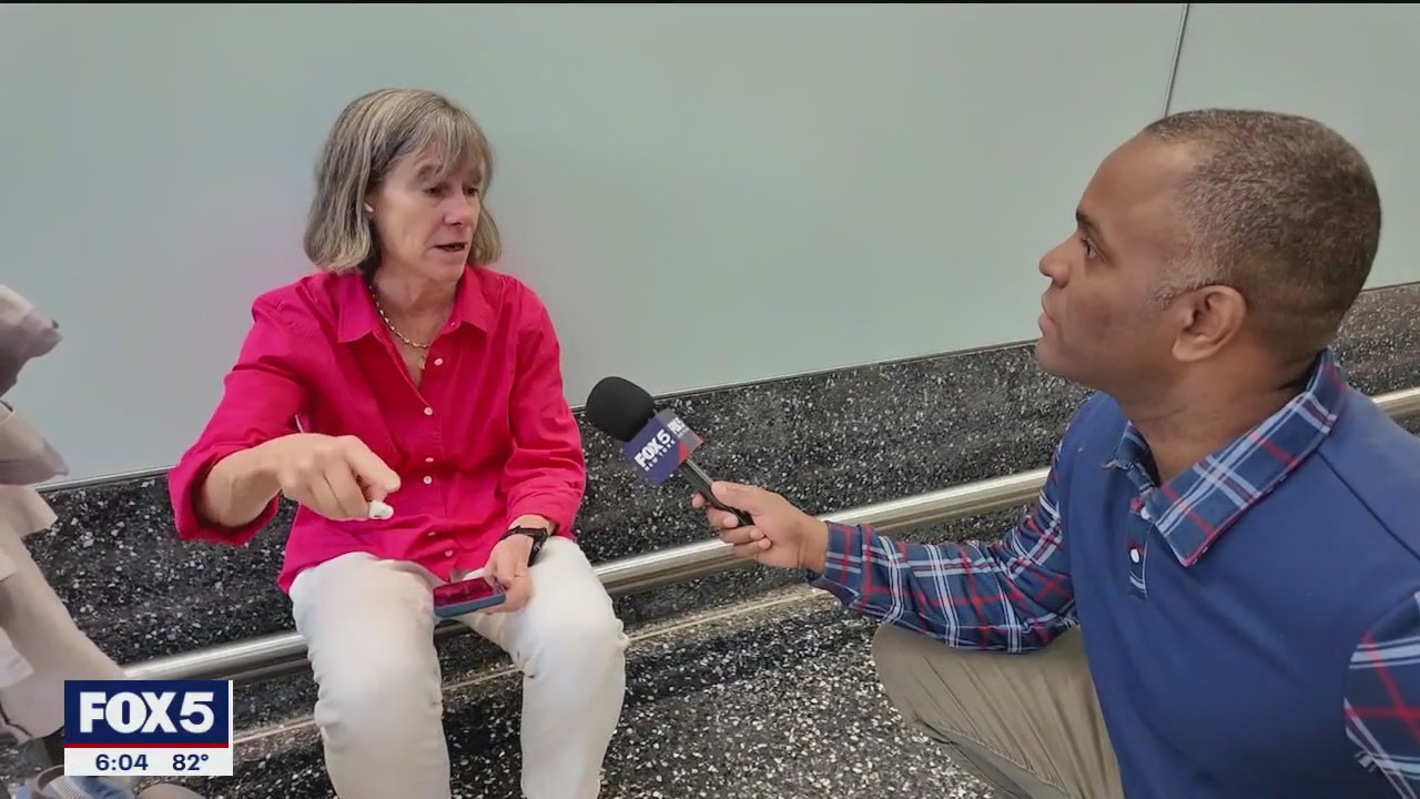 Video thumbnail for 'Never again': passengers at Newark Airport air their frustrations after majoy delays