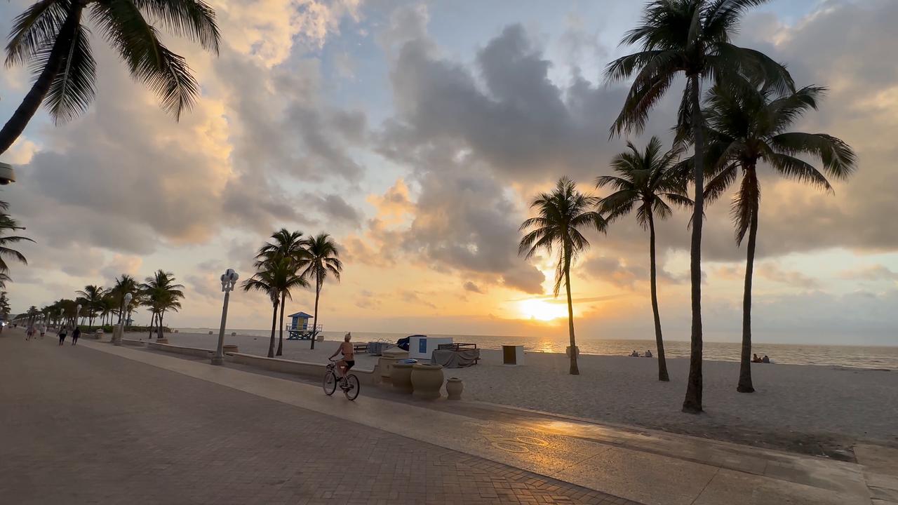 Video thumbnail for US: Friday morning sunrise at Hollywood Beach.