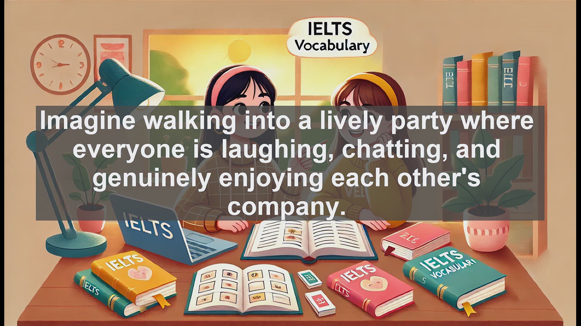 'Video thumbnail for 2000 Must Know IELTS 9.0 Vocabulary - Conviviality: Boost Your IELTS Vocabulary'