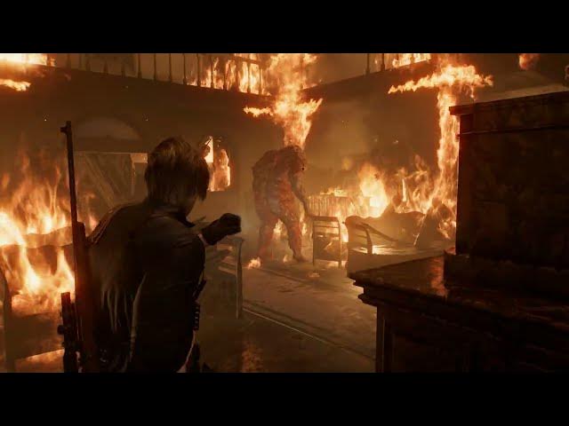 Video thumbnail for Resident Evil Requiem - Leon Burning Chapel: Fight Off The Infected: Slay The Blister Borne Gameplay