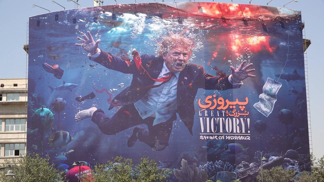 Video thumbnail for Iran: Giant anti-US banner depicting Trump displayed in Tehran.