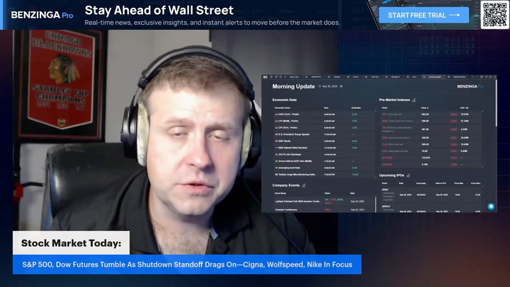 'Video thumbnail for Government Shutdown Drags On, S&P 500, Dow Futures Drop'