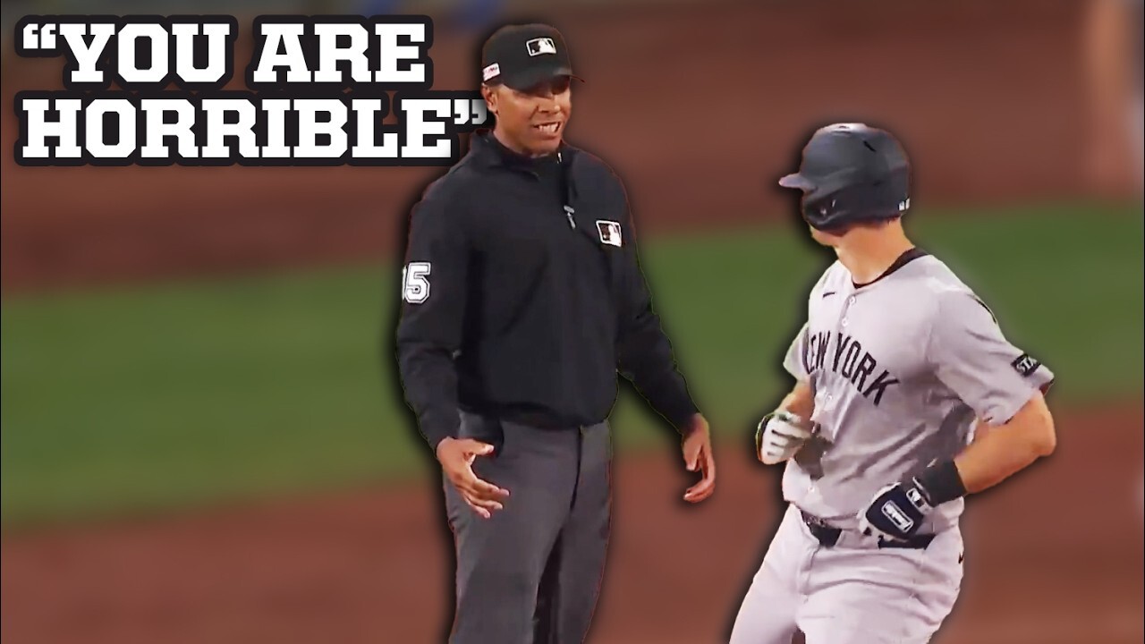 Video thumbnail for Aaron Boone and DJ LeMahieu ejected over a controversial foul ball call, a breakdown