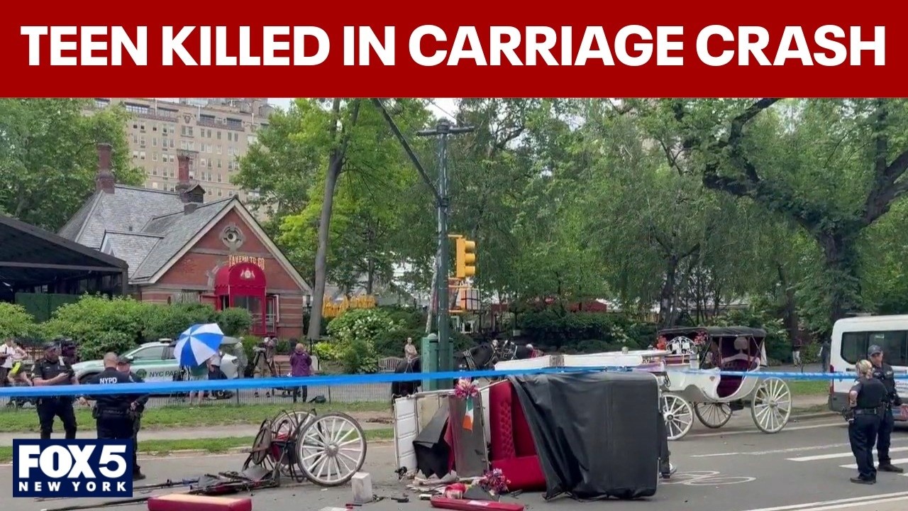 Video thumbnail for Teen killed after horse carriage crashes in Central Park