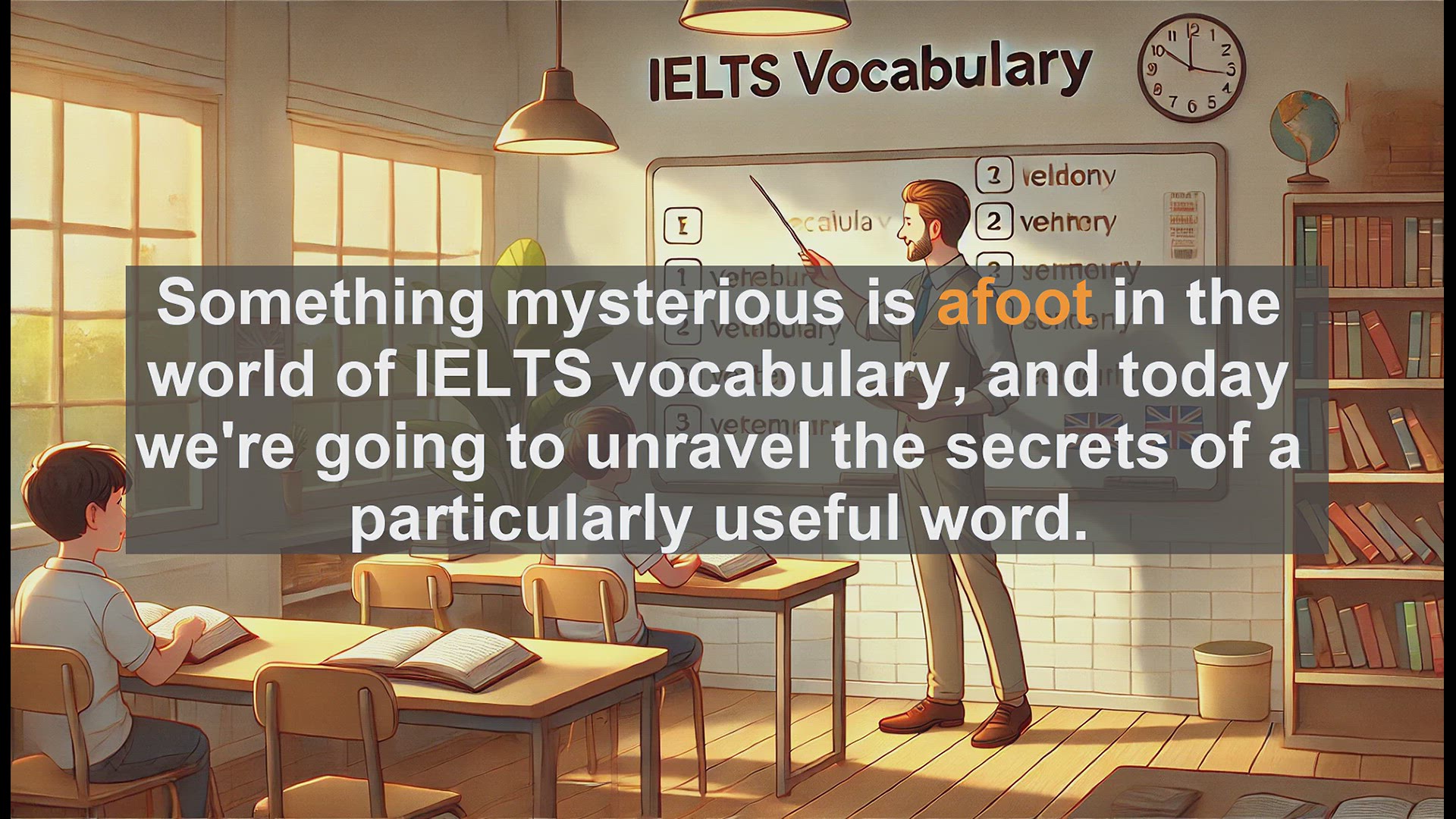 'Video thumbnail for 5000 Must Know IELTS 8.0 Vocabulary - Understanding 'Afoot': Boost Your IELTS Vocabulary'