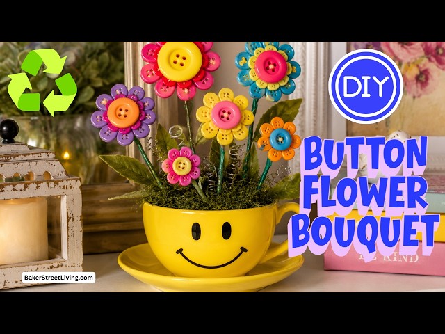 Video thumbnail for How to Make a Bitton Flower Bouquet (Easy Recycled Teacup Craft)