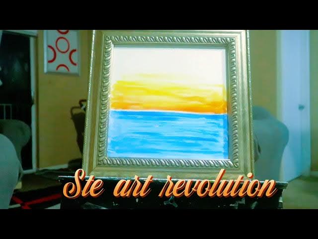 Video thumbnail for How to paint a sunset Beach on canvas