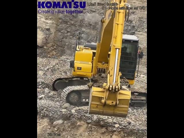 Video thumbnail for Komatsu #PC210-10, Achieving ~1.6-1.7 Ton/pass indicates efficient bucket fill factor E1-mode 0/0