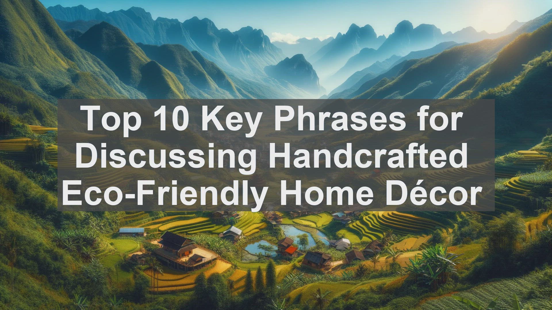 'Video thumbnail for Top 10 Key Phrases for Discussing Handcrafted Eco-Friendly Home Décor'