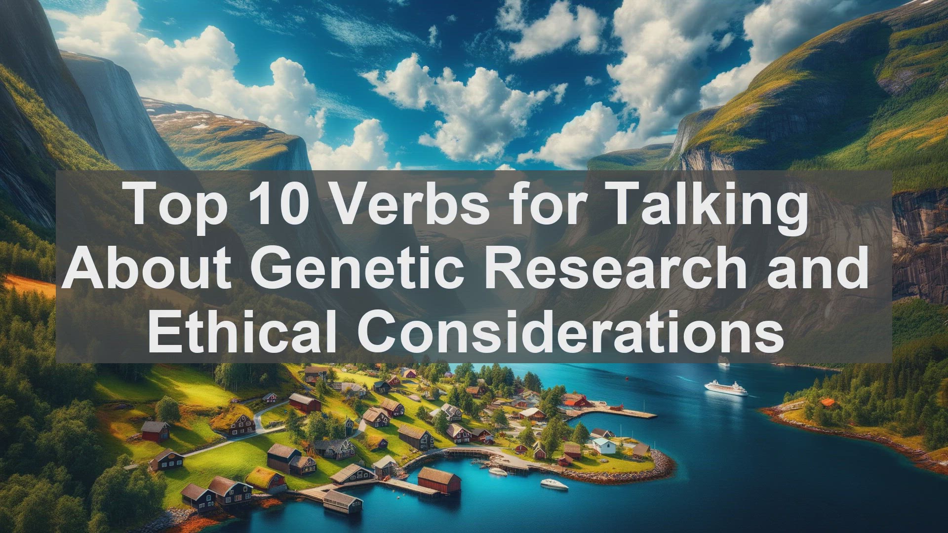 'Video thumbnail for Top 10 Verbs for Talking About Genetic Research and Ethical Considerations'