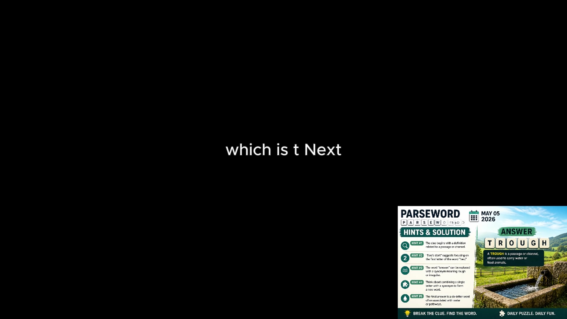 Video thumbnail for Parseword Hints and Solutions Today_ May 05, 2026