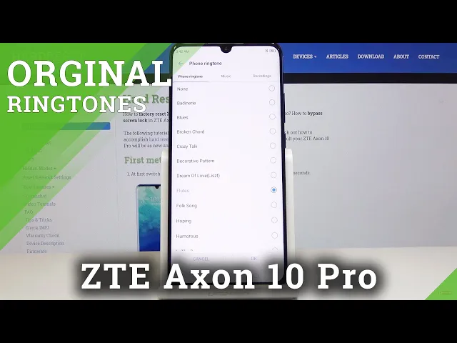 Video thumbnail for ZTE Axon 10 Pro – Check Ringtone List