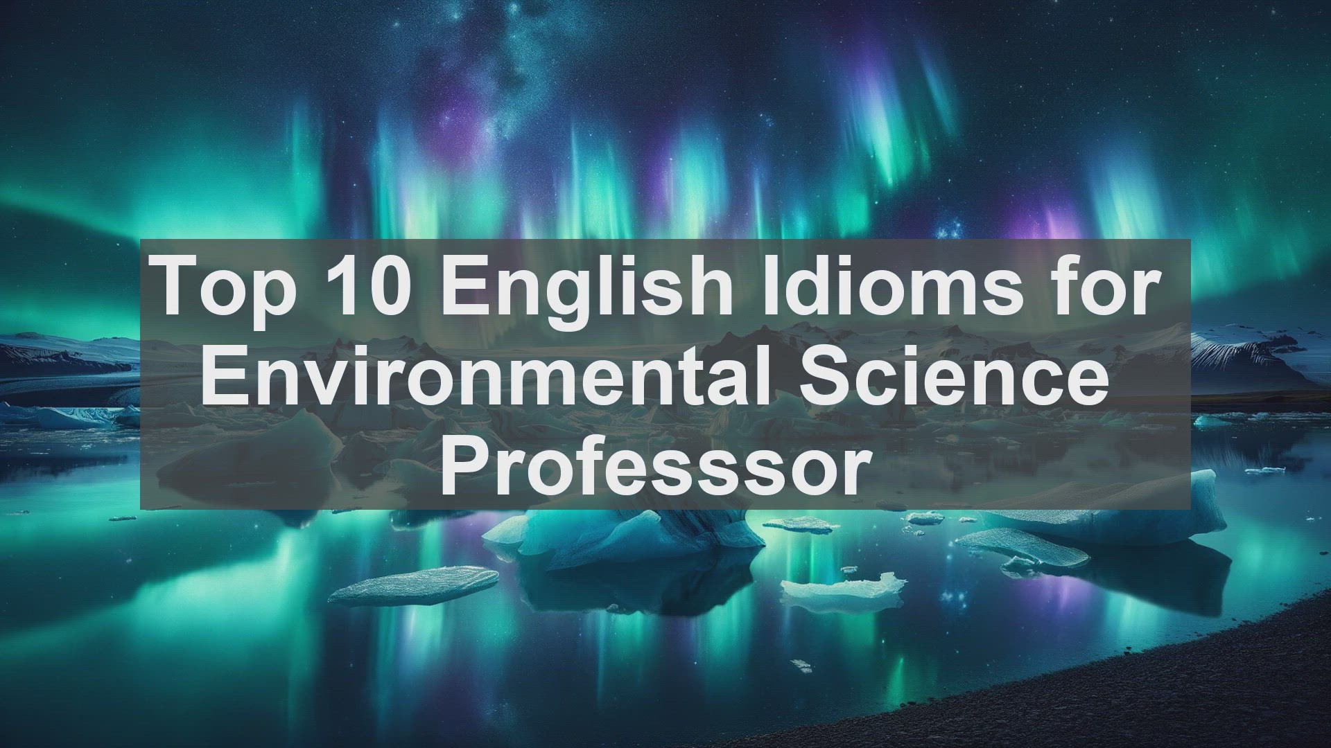 'Video thumbnail for Top 10 English Idioms for Environmental Science Professsor'