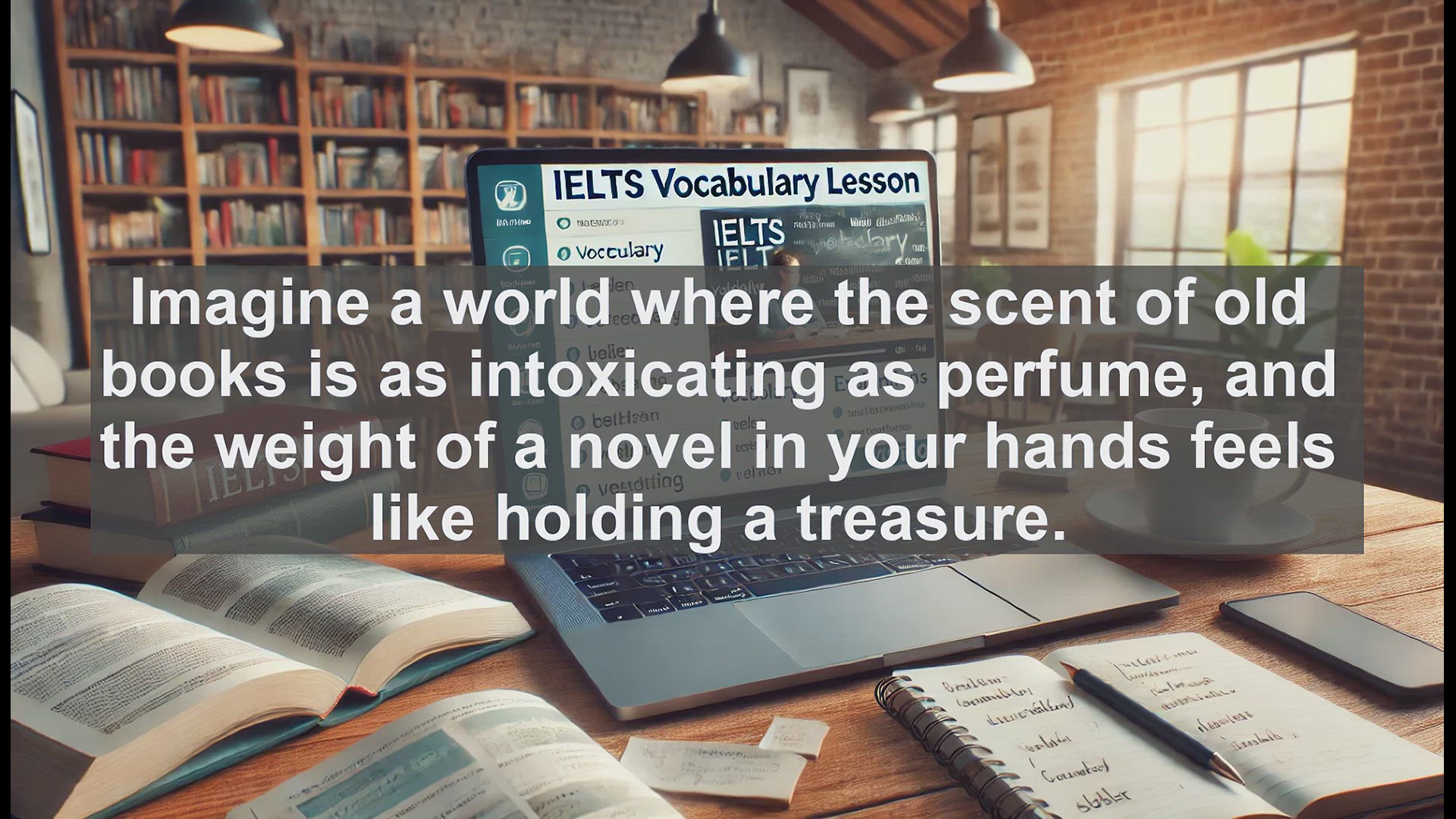 'Video thumbnail for 5000 Must Know IELTS 8.0 Vocabulary - Bibliophile: Exploring the Love of Books for IELTS Success'