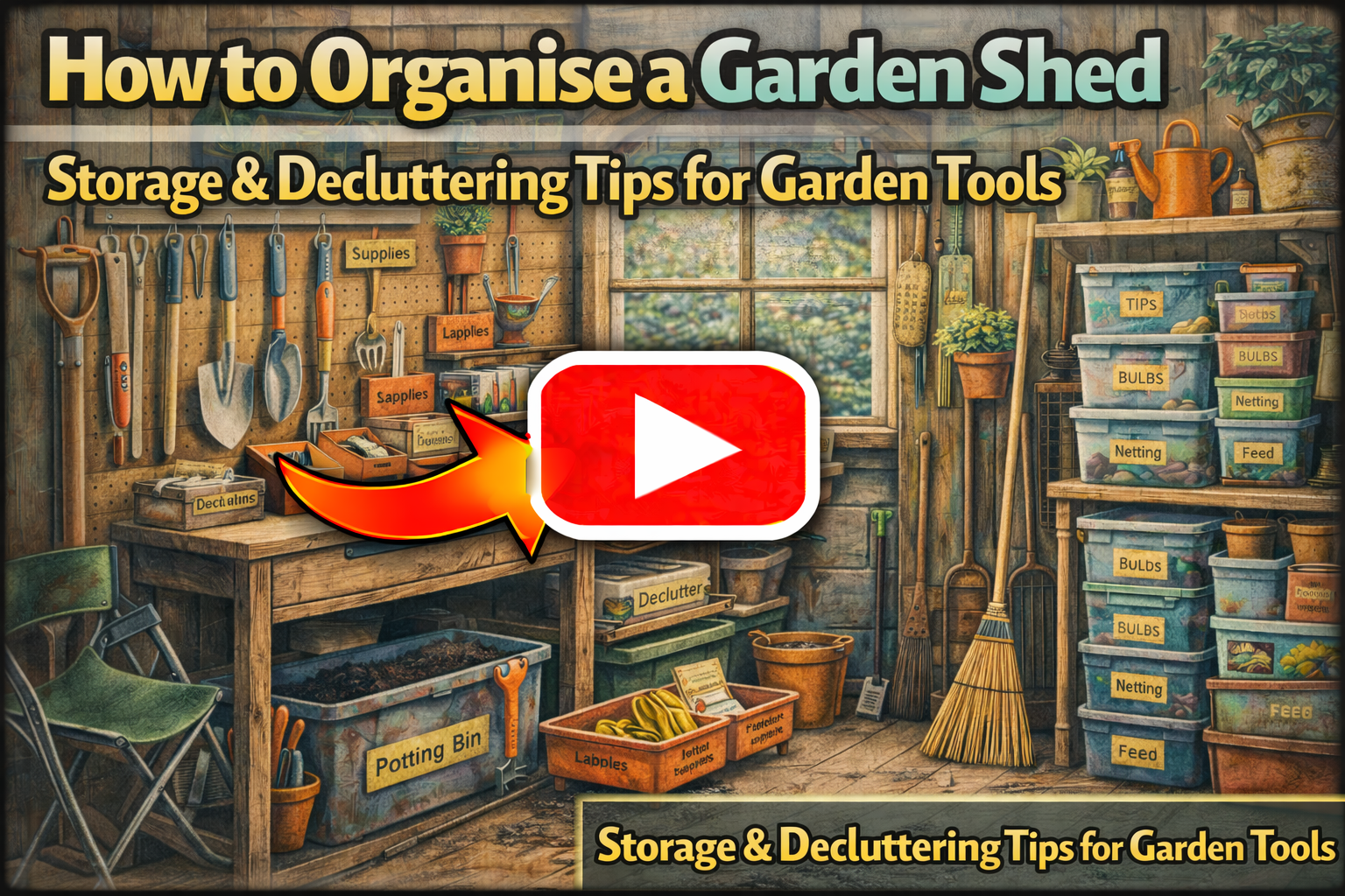 Video thumbnail for How to Organise a Garden Shed | Storage & Decluttering Tips for Garden Tools