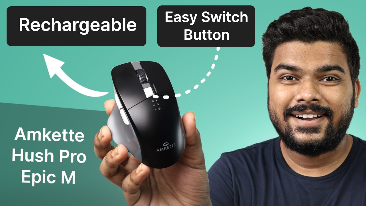 'Video thumbnail for Rechargeable Wireless Mouse With Easy Switch Button | Amkette Hush Pro Epic M Review'