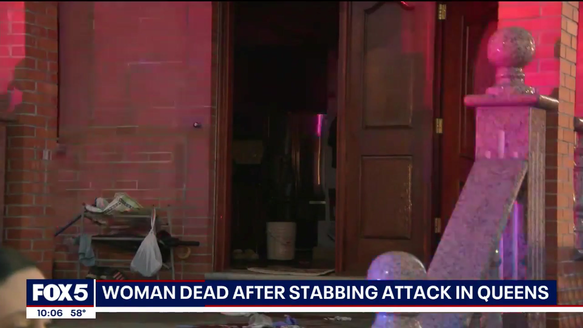 'Video thumbnail for Woman stabbed to death in Queens, room set on fire'