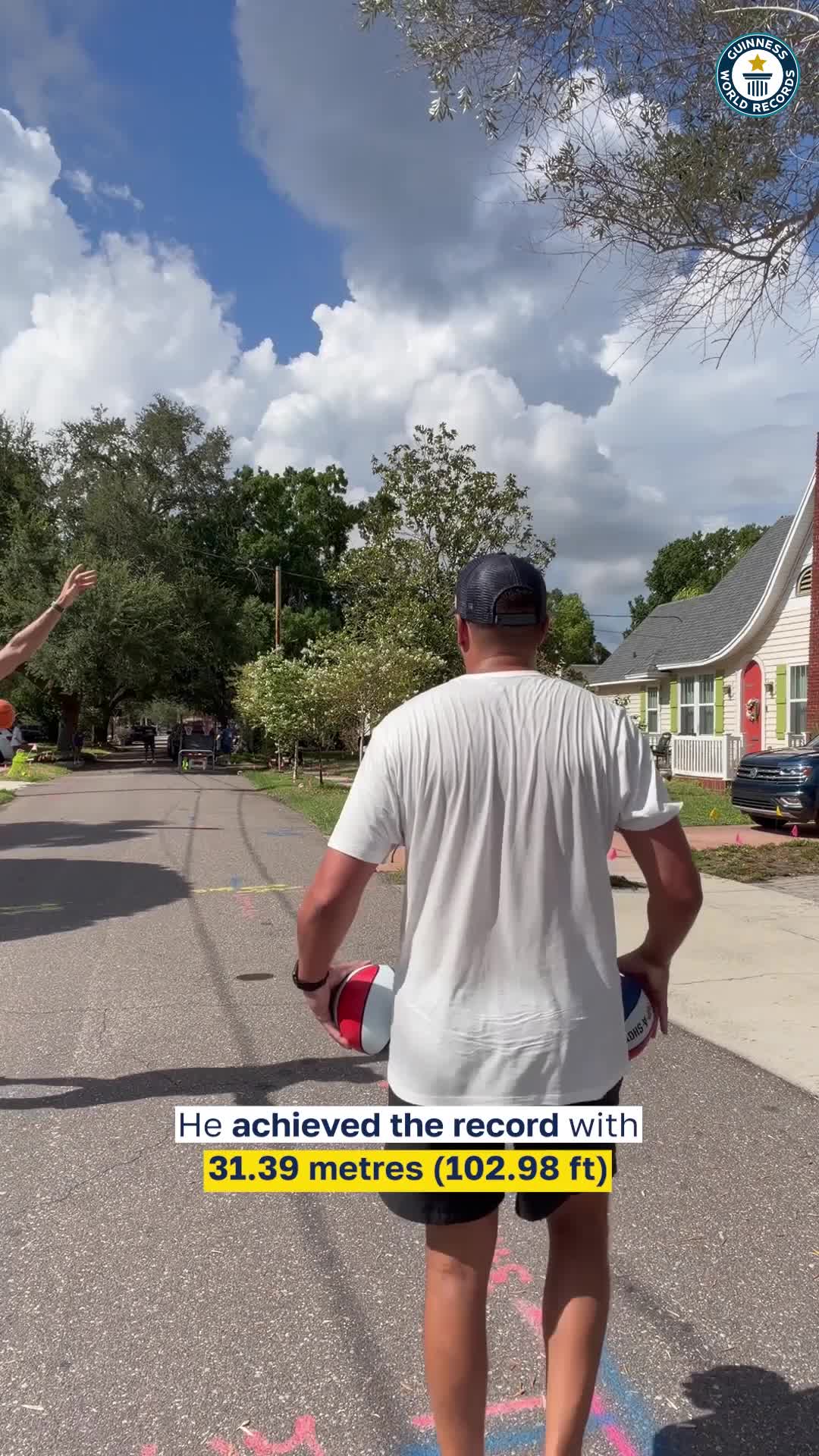 Video thumbnail for Longest miniature basketball shot - 31.39 metres (102.98 ft) achieved by Nicholas DeMarinis