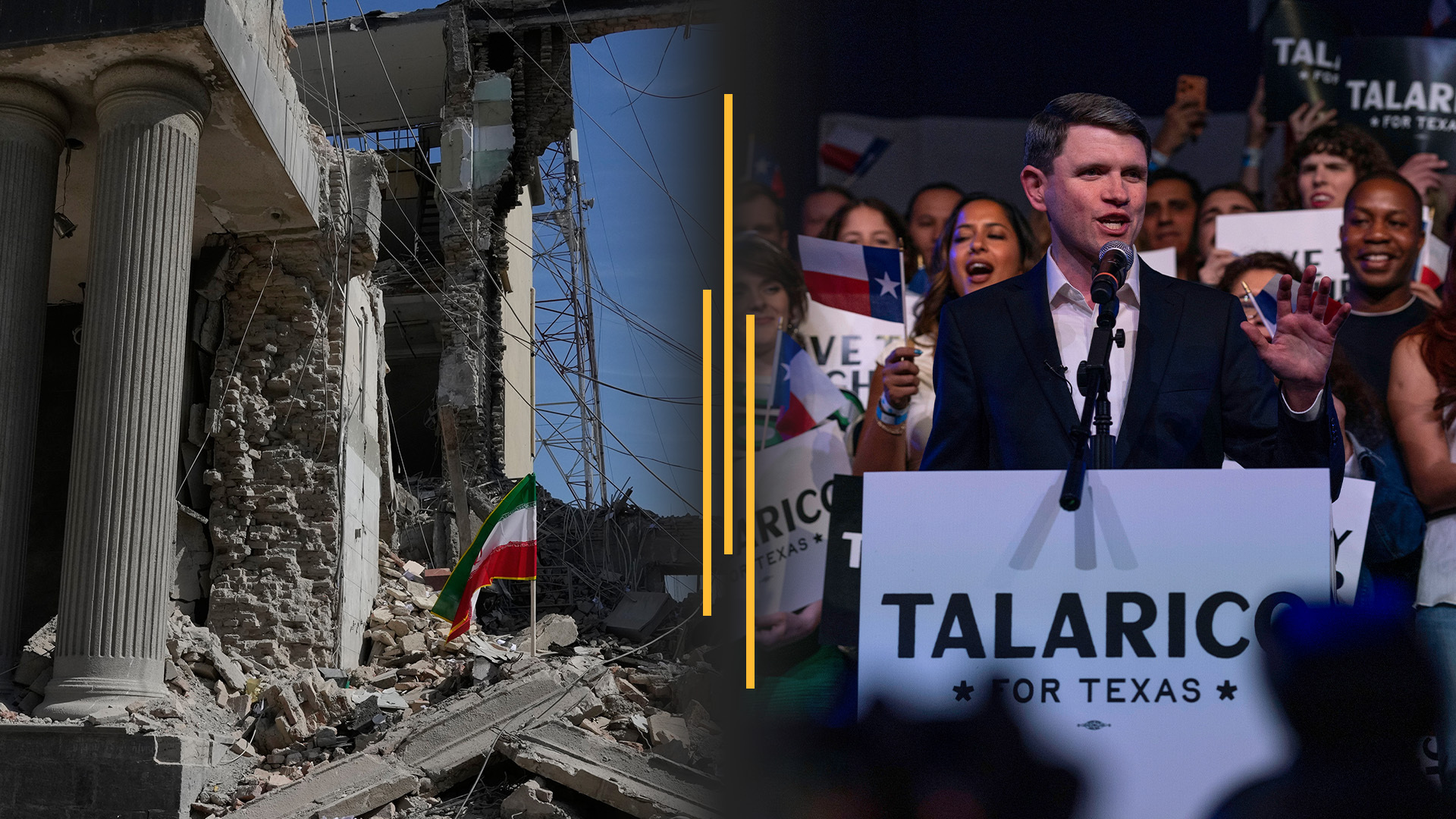 Video thumbnail for Iran war intensifies, Khamenei son emerges; Talarico wins Texas primary