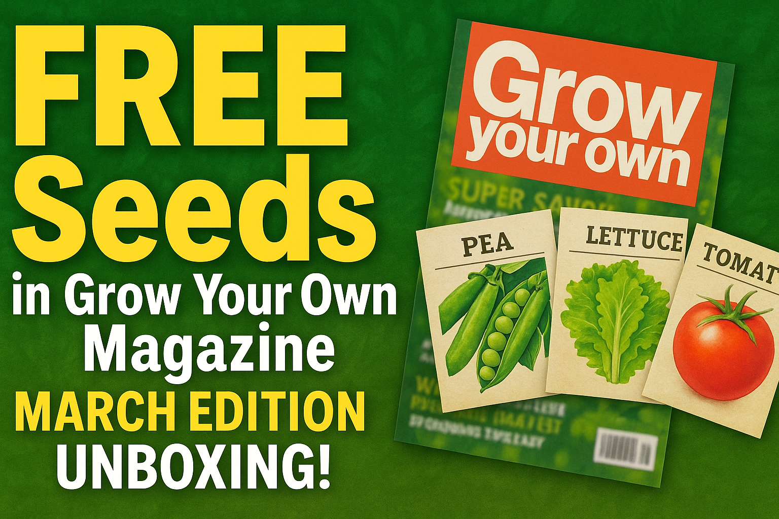 Video thumbnail for 🎥 ✅ 🌱 FREE Seeds in Grow Your Own Magazine 🌿 | March Edition Unboxing! 📦✨