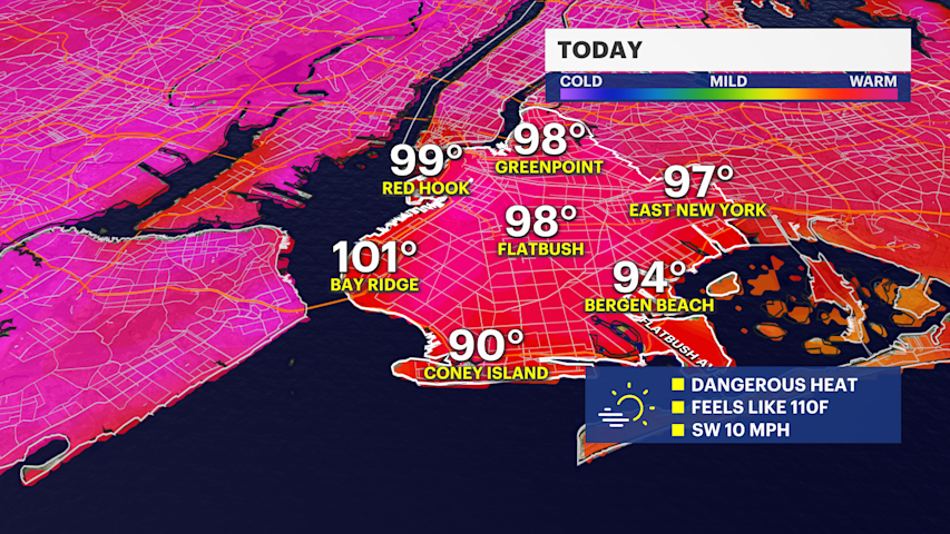 Video thumbnail for Extreme Heat: Temperatures will hit 100 degrees in Brooklyn today & Friday