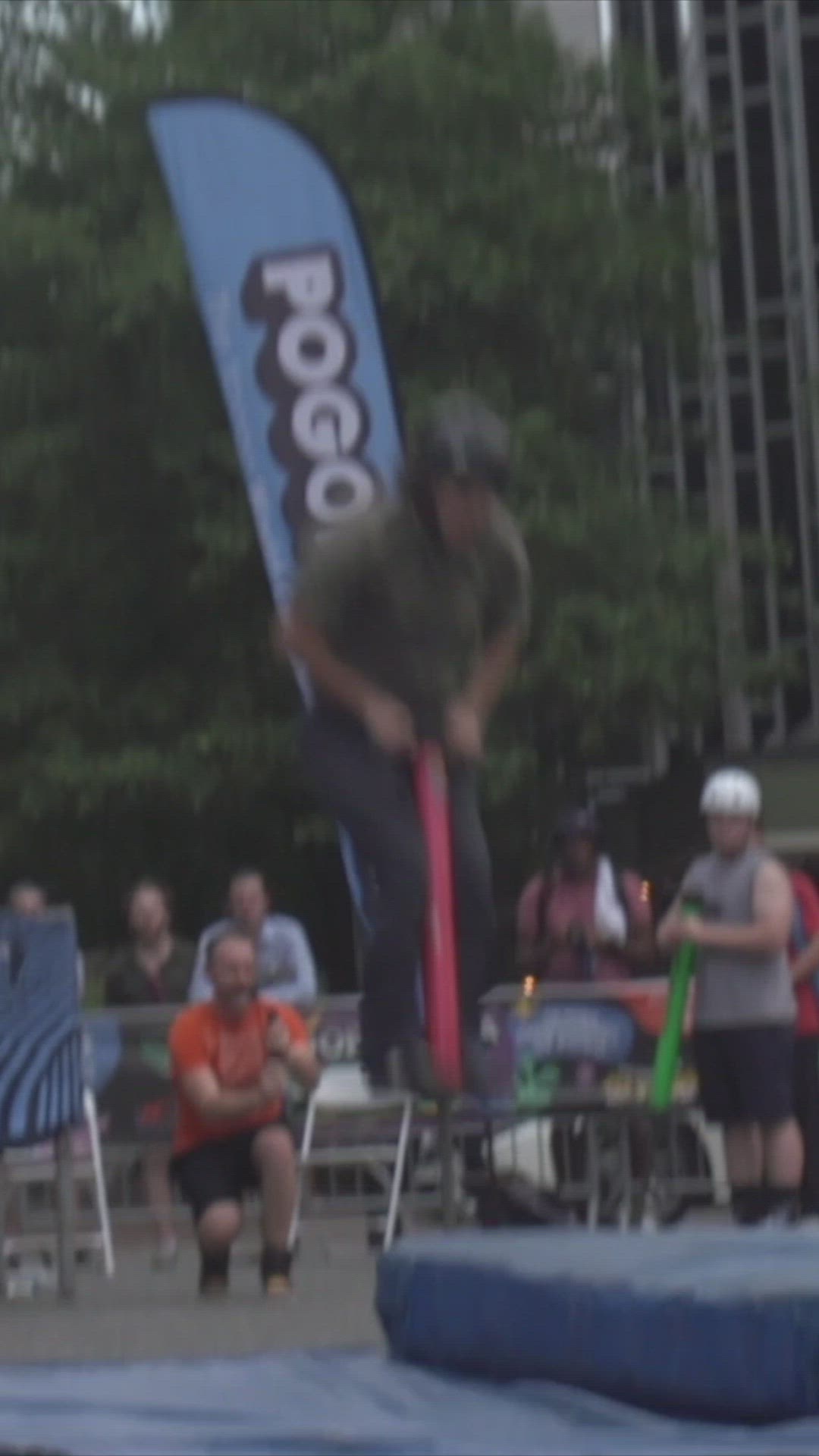 'Video thumbnail for Highest jump on a pogo stick'