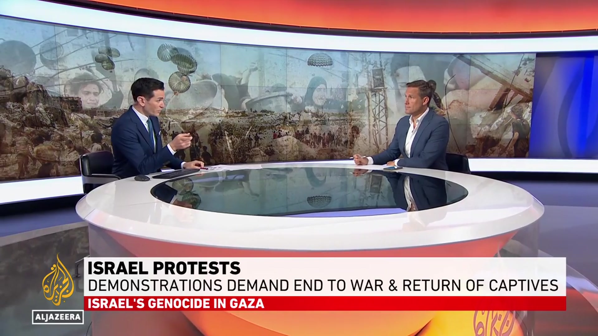 'Video thumbnail for Israel sees nationwide protests demanding release of captives and end to Gaza war'