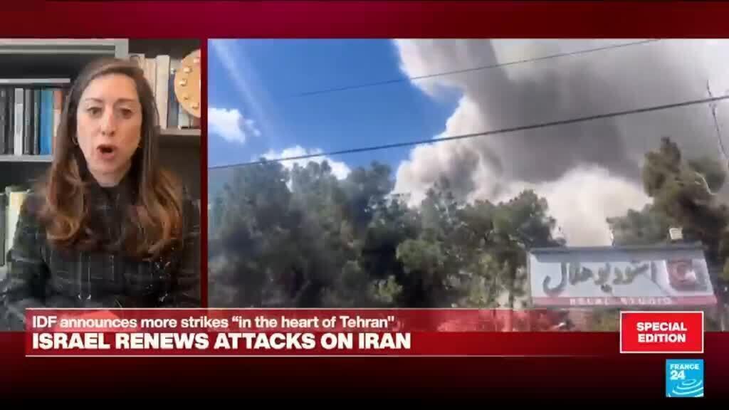 Video thumbnail for Israel renews its attacks on Iran with more strikes in the capital, Tehran