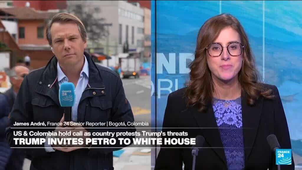 Video thumbnail for US and Colombia hold call as country protests Trump's threats