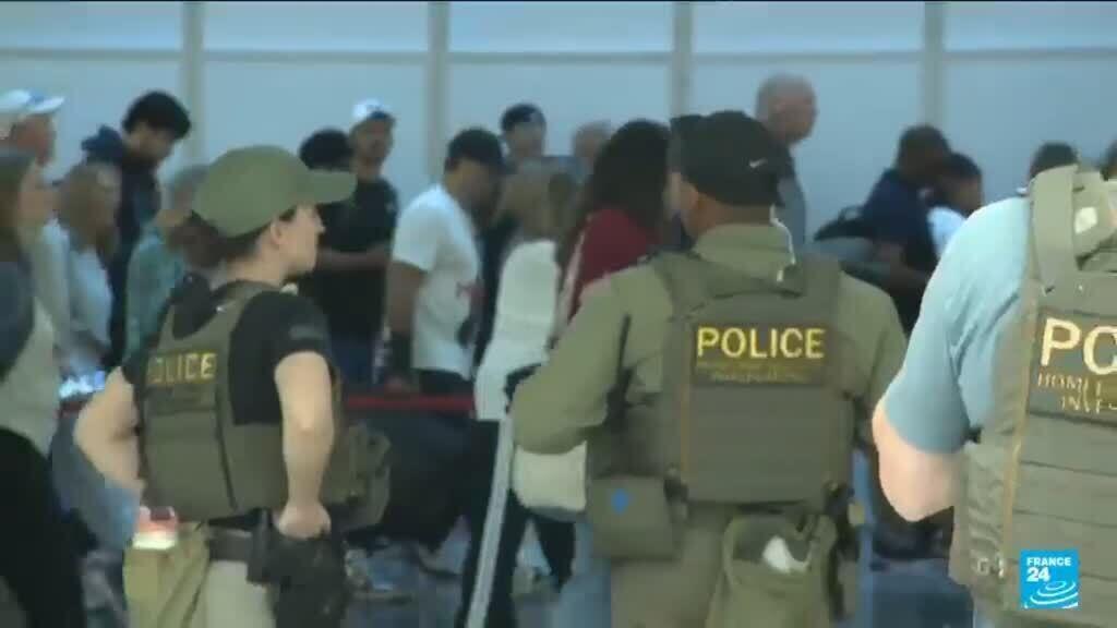 Video thumbnail for ICE agents start appearing in US airports amid shutdown chaos