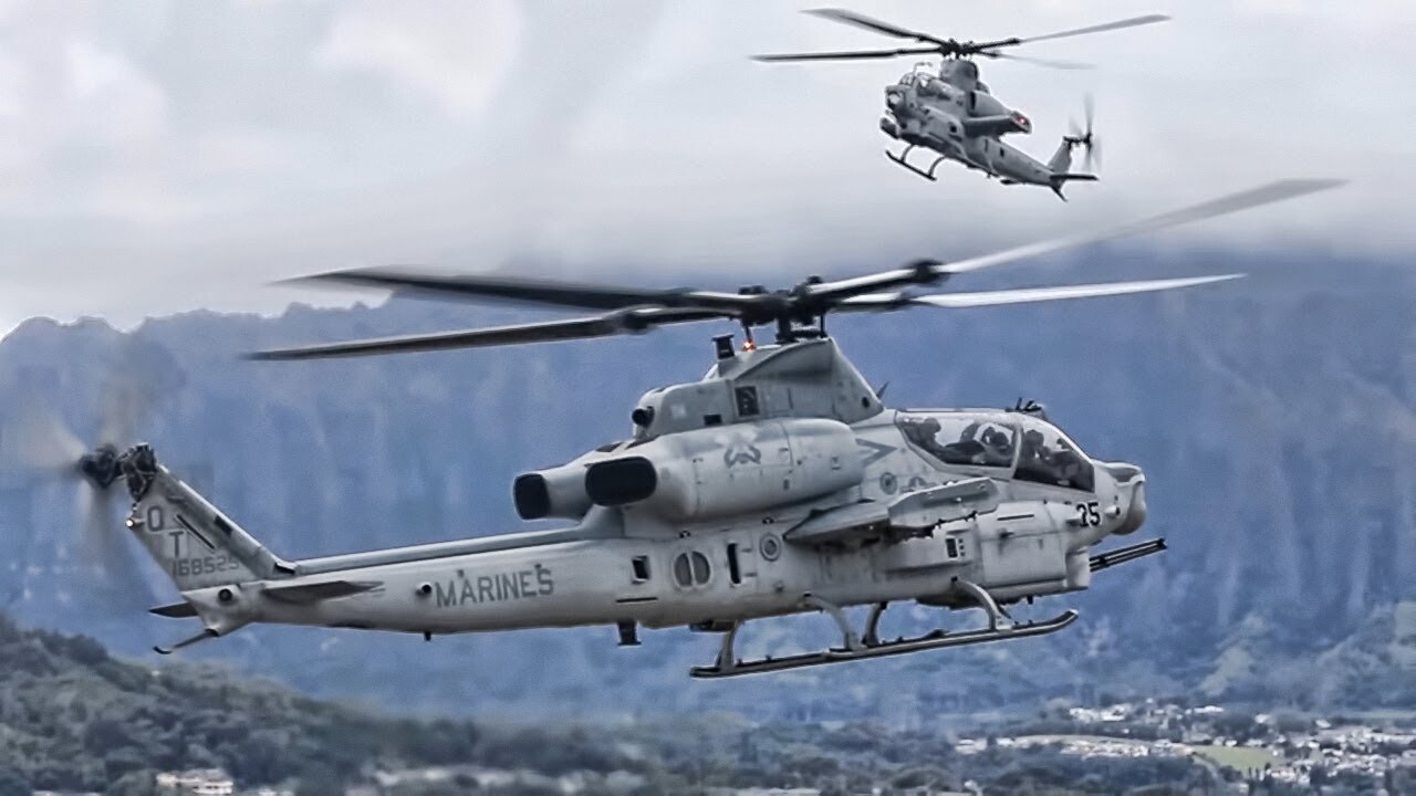 Video thumbnail for AH-1Z Viper Helicopters Land At Kaneohe Bay In Hawaii
