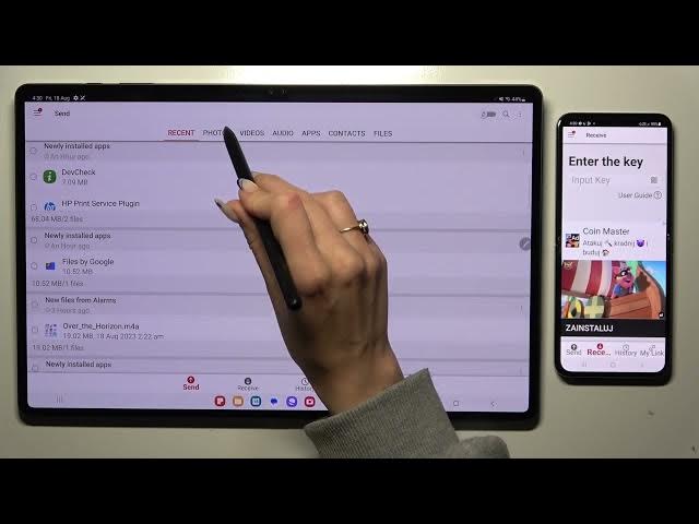 Video thumbnail for How to Transfer files from Samsung Galaxy Tab S9 Ultra to an Android Device - Send Anywhere App