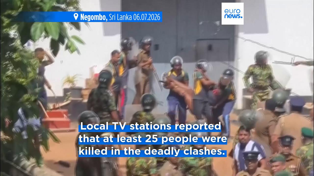 Video thumbnail for At least 19 killed and more than 100 wounded in Sri Lanka prison riot, officials say