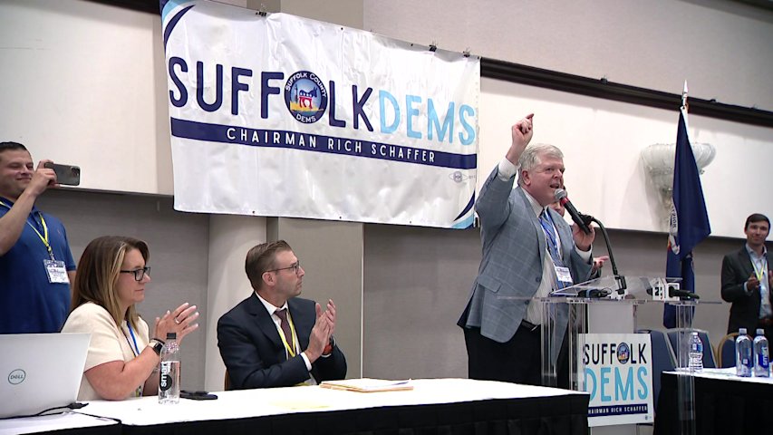 Video thumbnail for Schaffer wins reelection as Suffolk Democratic chair after 12 rounds of voting