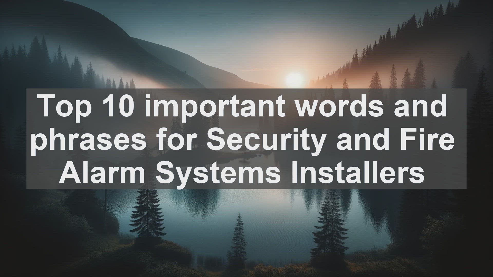 'Video thumbnail for Top 10 important words and phrases for Security and Fire Alarm Systems Installers'
