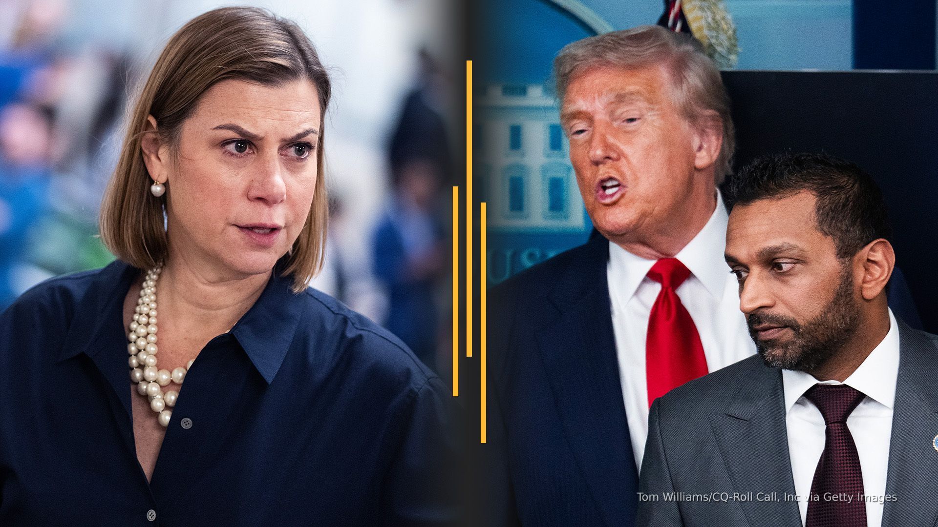 Video thumbnail for FBI probes Dems over 'illegal orders' video; Trump denies Patel firing report