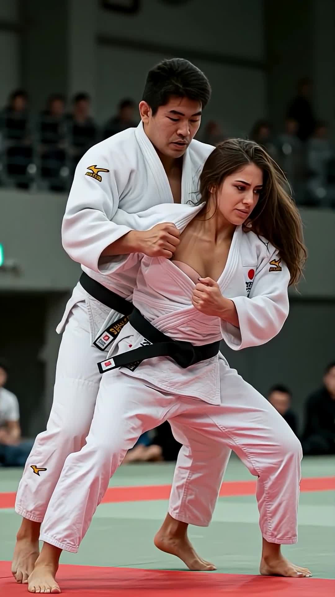 Video thumbnail for 身長差を活かす柔道家 #ai #athlete #かわいい #judo #美女 #sports