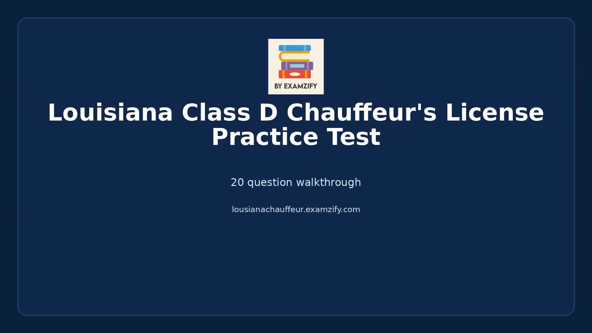 Video thumbnail for Louisiana Class D Chauffeur's License Practice Test