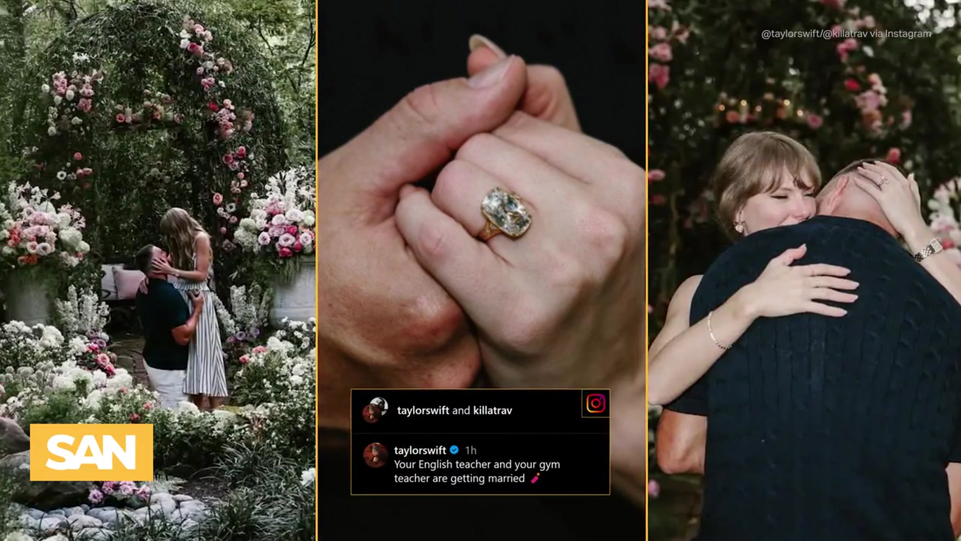 'Video thumbnail for It's a love story, and she said yes: Taylor Swift and Travis Kelce are now engaged'
